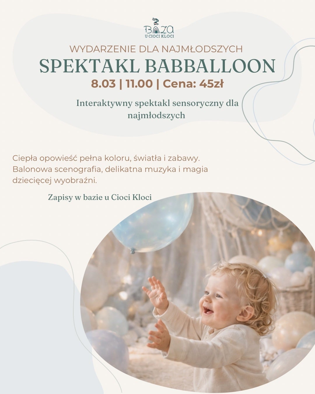 Babbaloon performance poster for Baza u Cioci Kloci